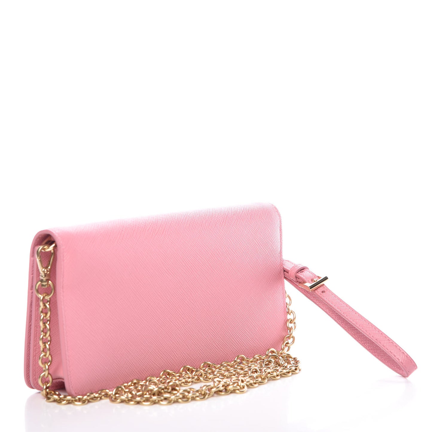 Saffiano Shine Monochrome Chain Wallet Petalo