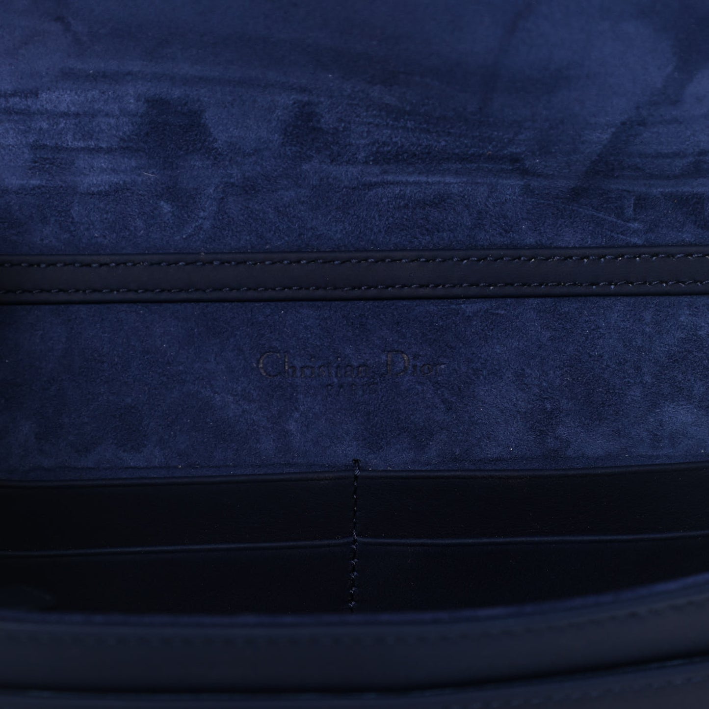 Ultra Matte Calfskin Studded Diorama Wallet on Chain Pouch Indigo