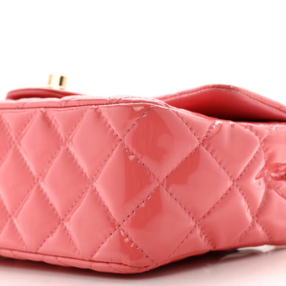 Chanel Patent Calfskin Quilted Mini Rectangular Flap Pink 10 of 12