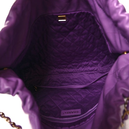 Chanel Shiny Calfskin Quilted Chanel 22 Purple 6 of 12