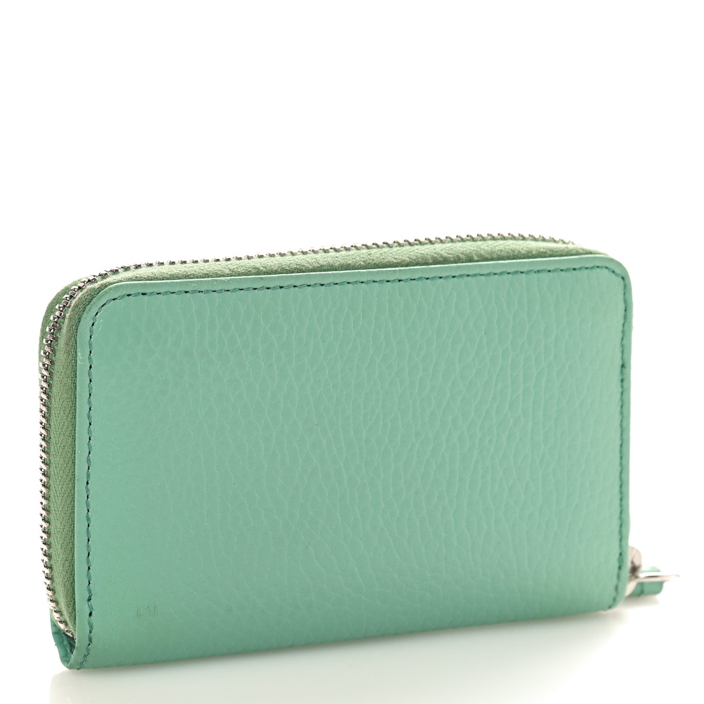Dollar Calfskin Enamel Monochrome GG Marmont Zip Around Card Holder Pepperlight Mint