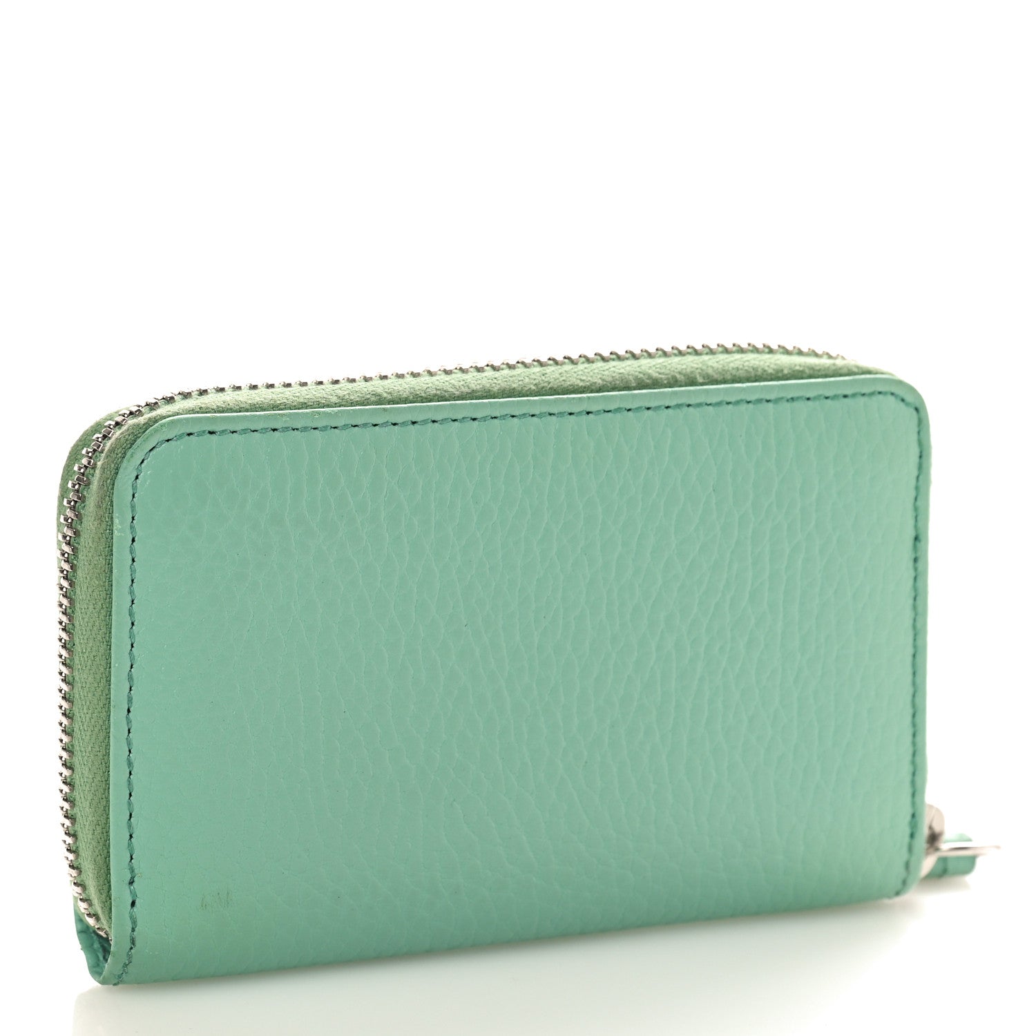 Gucci Dollar Calfskin Enamel Monochrome GG Marmont Zip Around Card Holder Pepperlight Mint 3 of 8