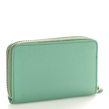Gucci Dollar Calfskin Enamel Monochrome GG Marmont Zip Around Card Holder Pepperlight Mint 3 of 8