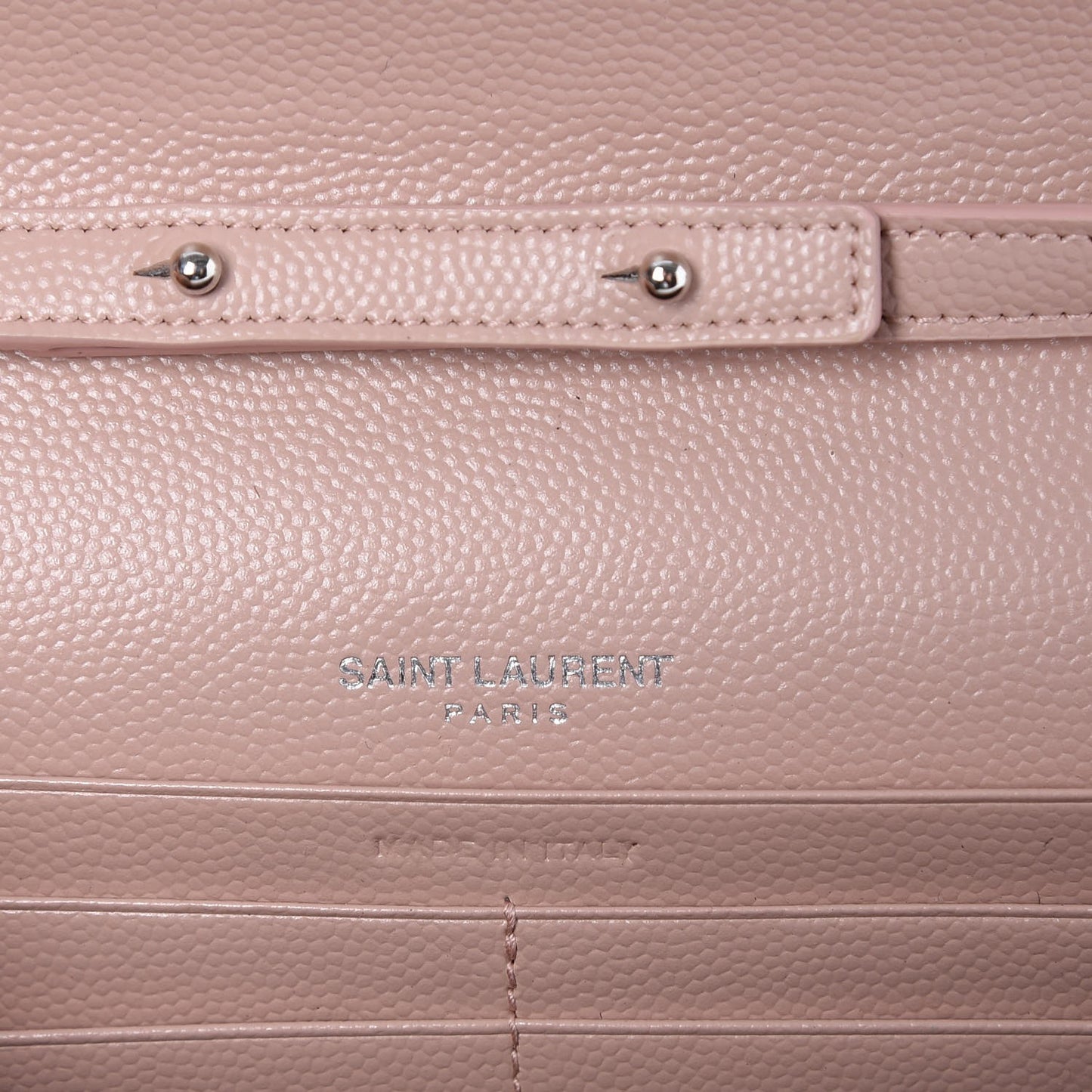 Grain De Poudre Matelasse Chevron Monogram Chain Wallet Pale Pink