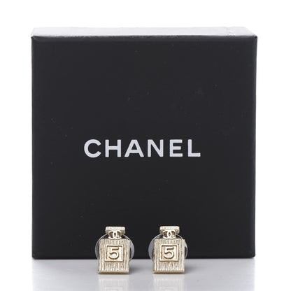 Chanel Coco No 5 Perfume Bottle Earrings Gold 5 of 5