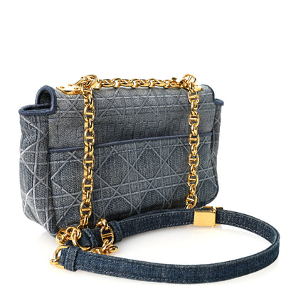 Christian Dior Denim Cannage Small Caro Bag Blue 3 of 10