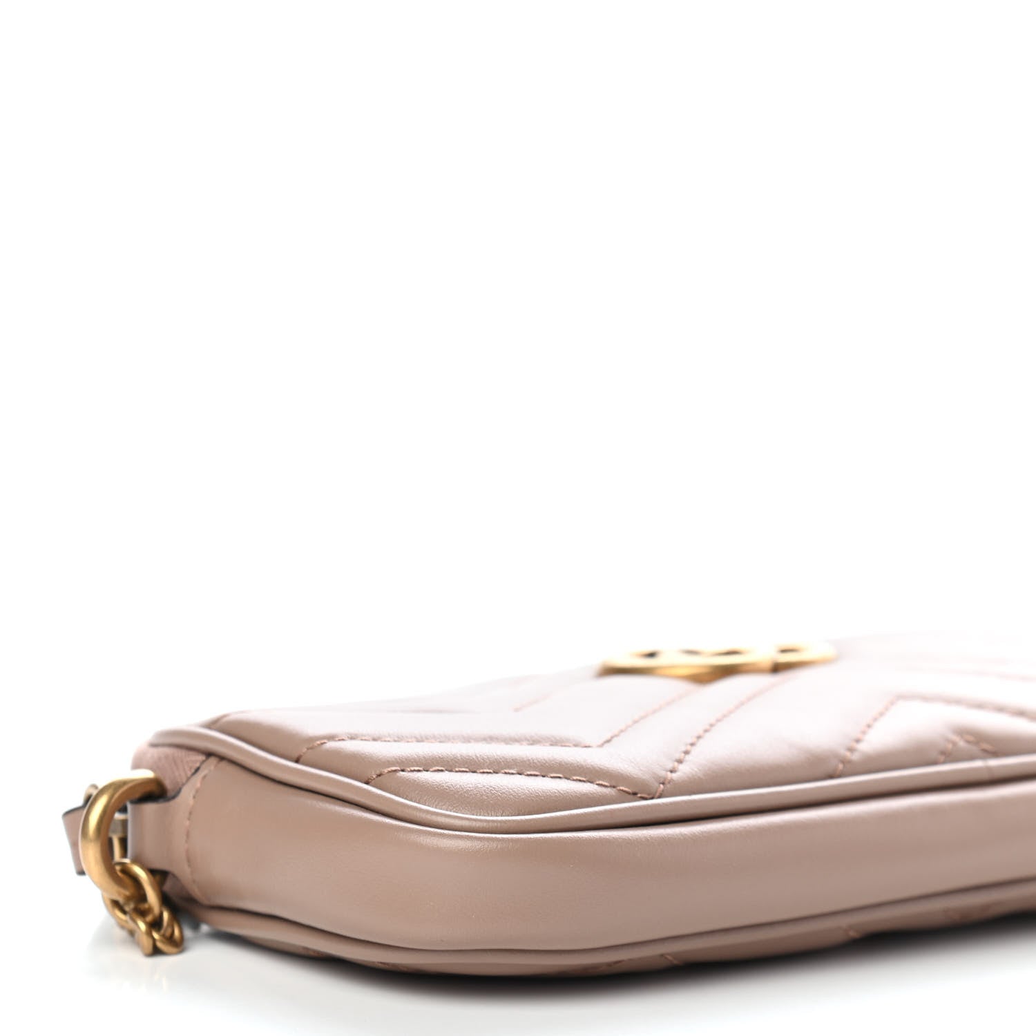 Gucci Calfskin Matelasse Mini GG Marmont Chain Crossbody Bag Porcelain Rose 7 of 8