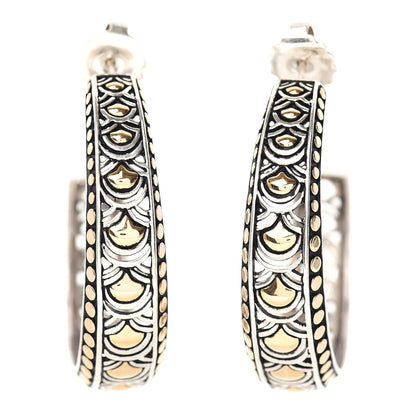 John Hardy Sterling Silver 18K Yellow Gold Naga Hoop Earrings 1 of 4