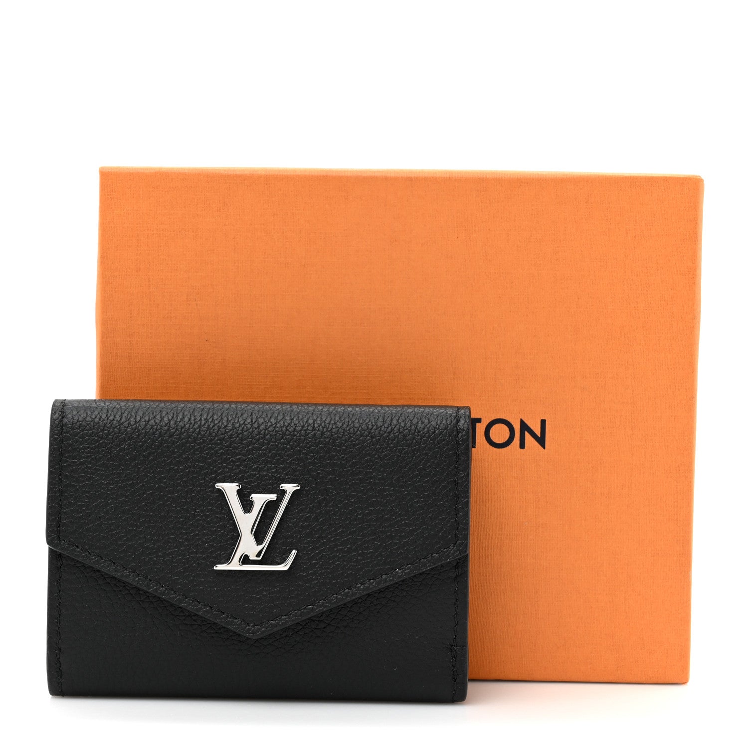 Louis Vuitton Soft Calfskin Lockmini Wallet Black 8 of 8