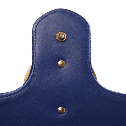 Gucci Velvet Matelasse Medium GG Marmont Shoulder Bag Cobalt Blue 16 of 18
