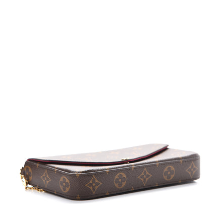 Louis Vuitton Monogram Pochette Felicie Chain Wallet Fuchsia 4 of 13