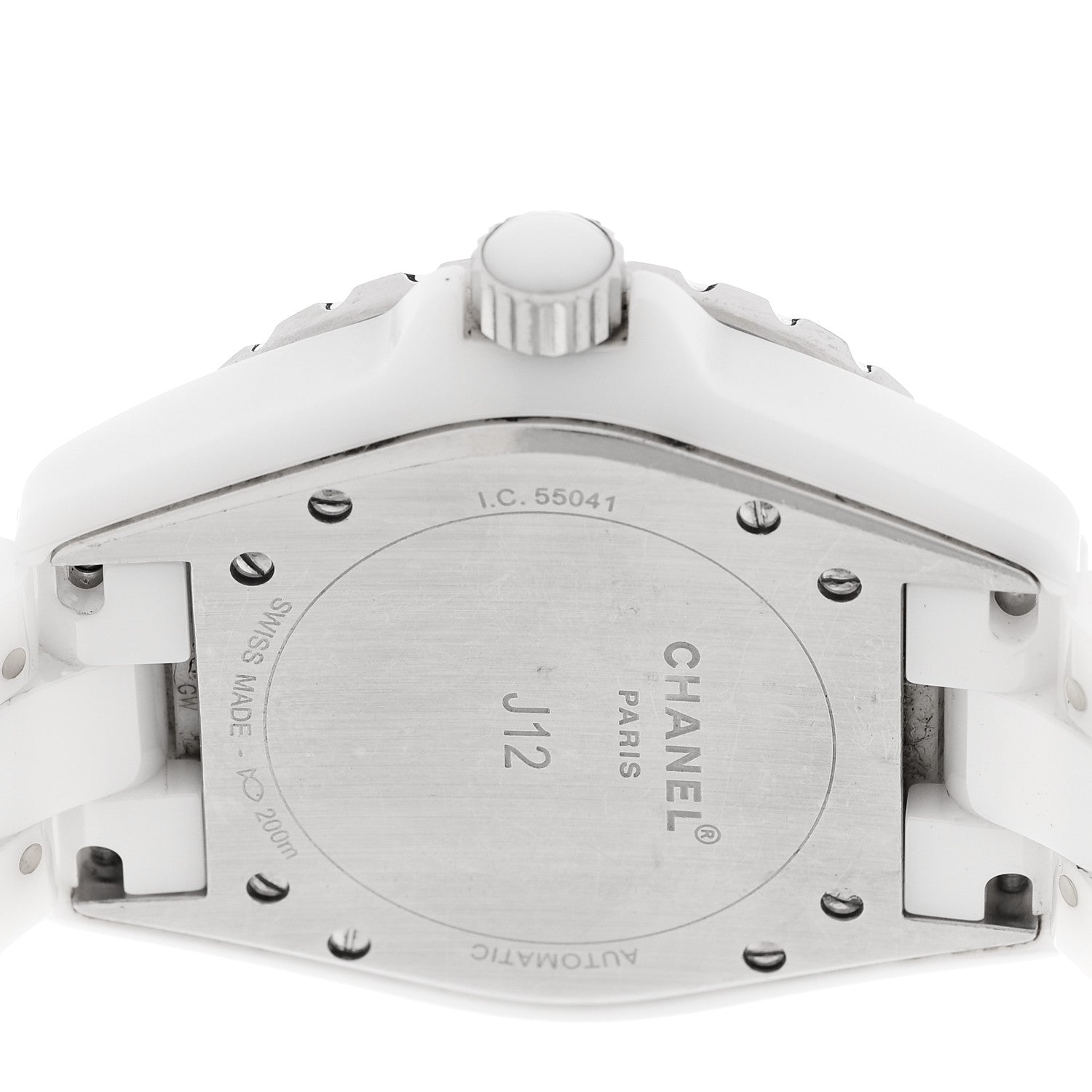 Chanel Stainless Steel Ceramic Diamond Dial 38mm J12 Automatic Watch White 4 of 4