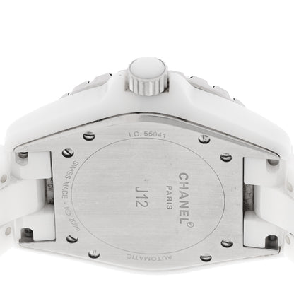 Chanel Stainless Steel Ceramic Diamond Dial 38mm J12 Automatic Watch White 4 of 4