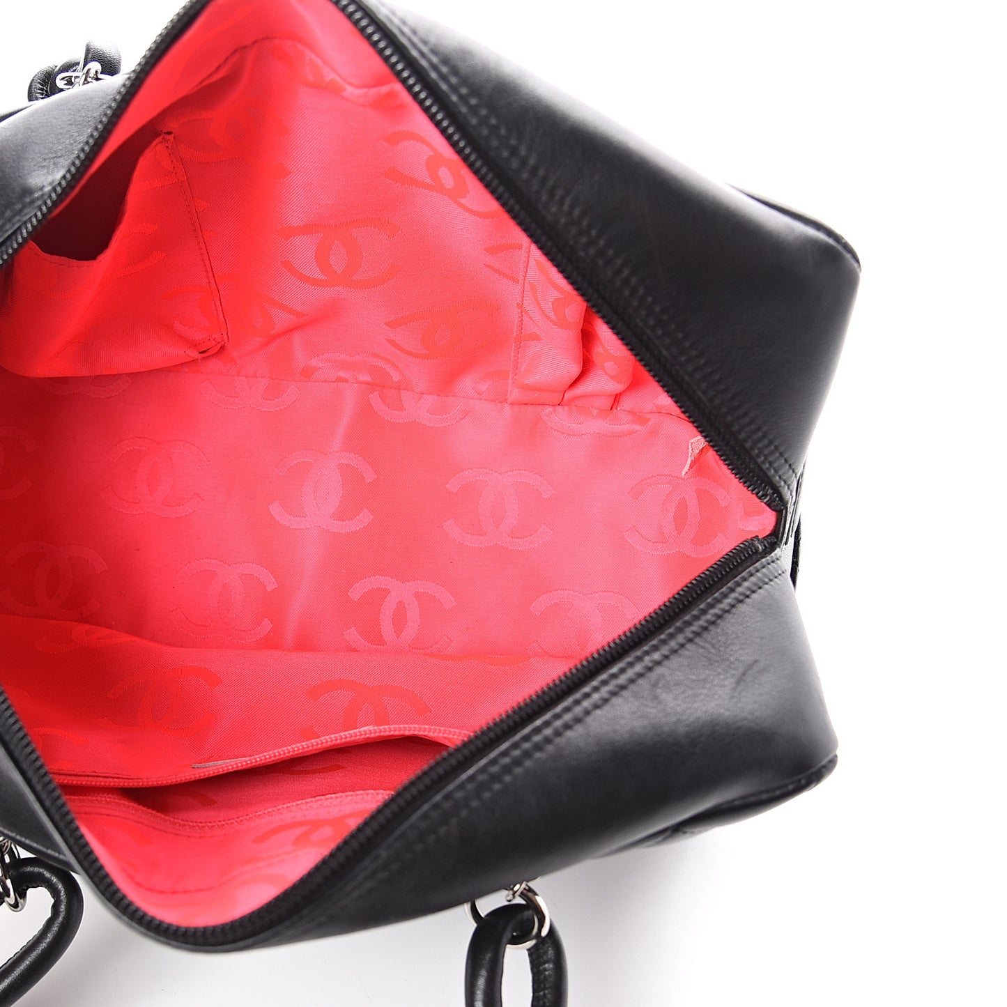 Calfskin Quilted Large Cambon Bowler Black