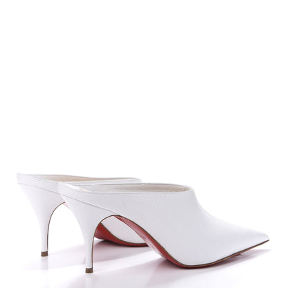 Christian Louboutin Calfskin Lizard Embossed Quart 80 Mules 38 White 4 of 8