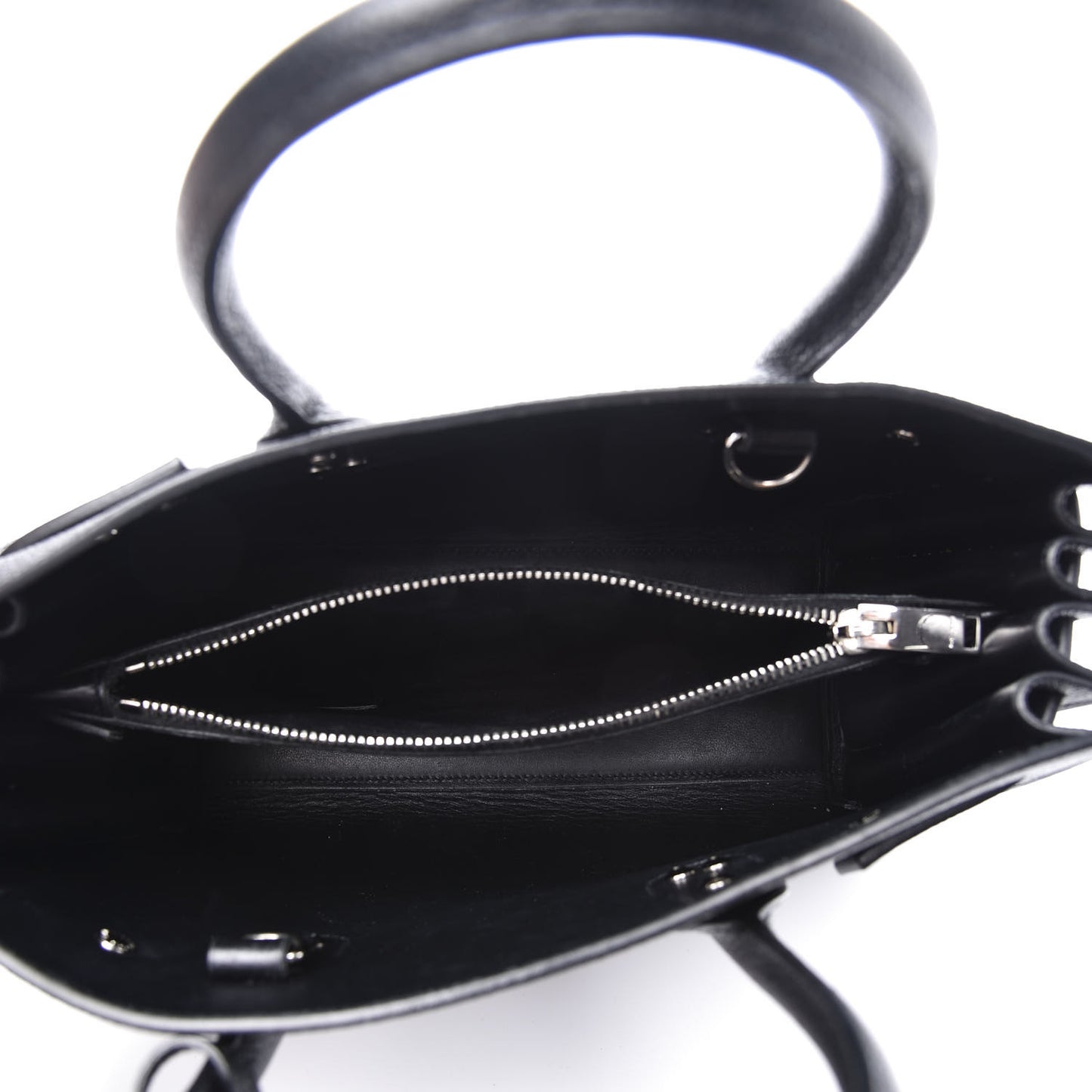 Grained Calfskin Baby Sac De Jour Black
