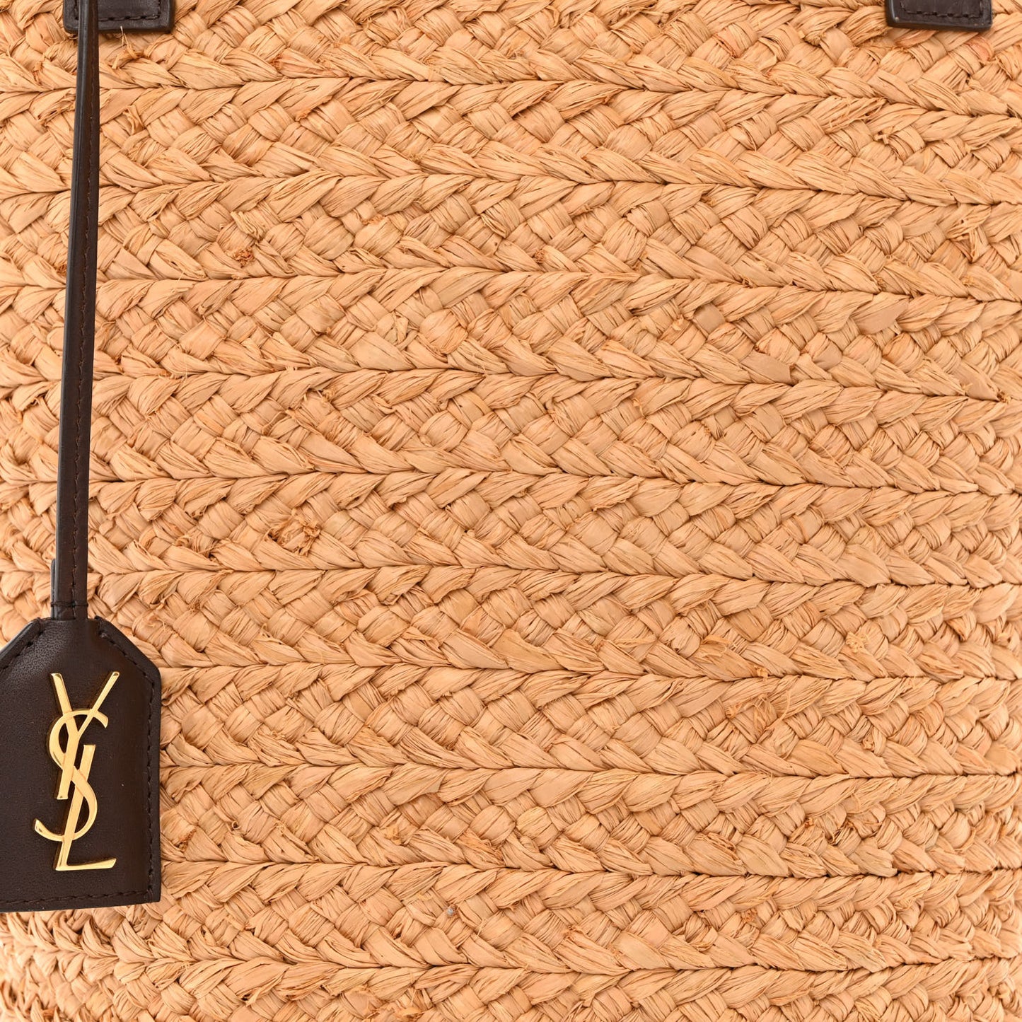Raffia Calfskin Small Panier Tote Naturale Nut