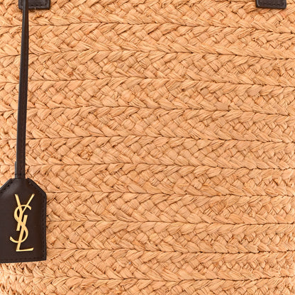 Saint Laurent Raffia Calfskin Small Panier Tote Naturale Nut 9 of 11