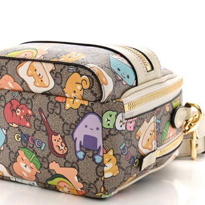 Gucci X PIKARAR GG Supreme Monogram Textured Dollar Calfskin Animal Print Retro Interlocking G Multi-Function Bag Beige Ebony Multicolor Mystic White 11 of 11