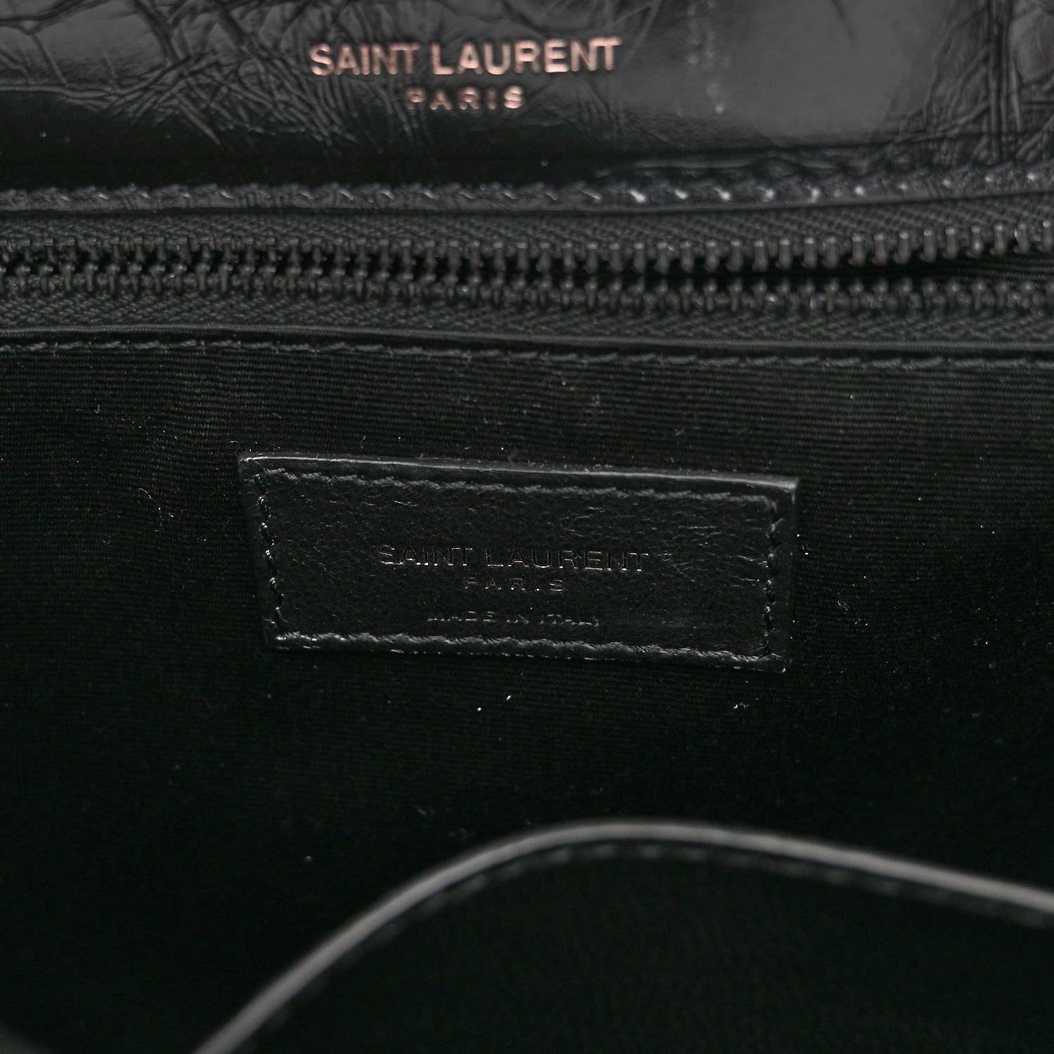 Saint Laurent Crinkled Calfskin Matelasse Monogram Medium Niki Chain Satchel Black 5 of 8
