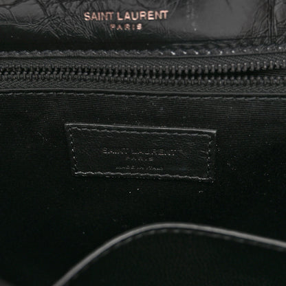Saint Laurent Crinkled Calfskin Matelasse Monogram Medium Niki Chain Satchel Black 5 of 8