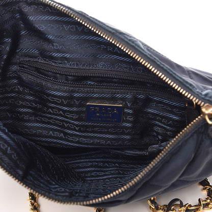 Prada Nylon Tessuto Impuntu Quilted Flap Shoulder Bag Navy 5 of 9