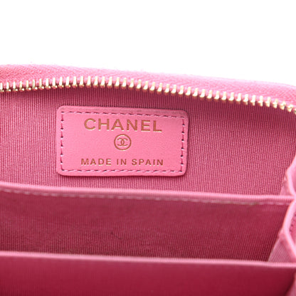 Chanel Lambskin Quilted Chanel 19 Zip Around Coin Purse Wallet Pink 11 of 25
