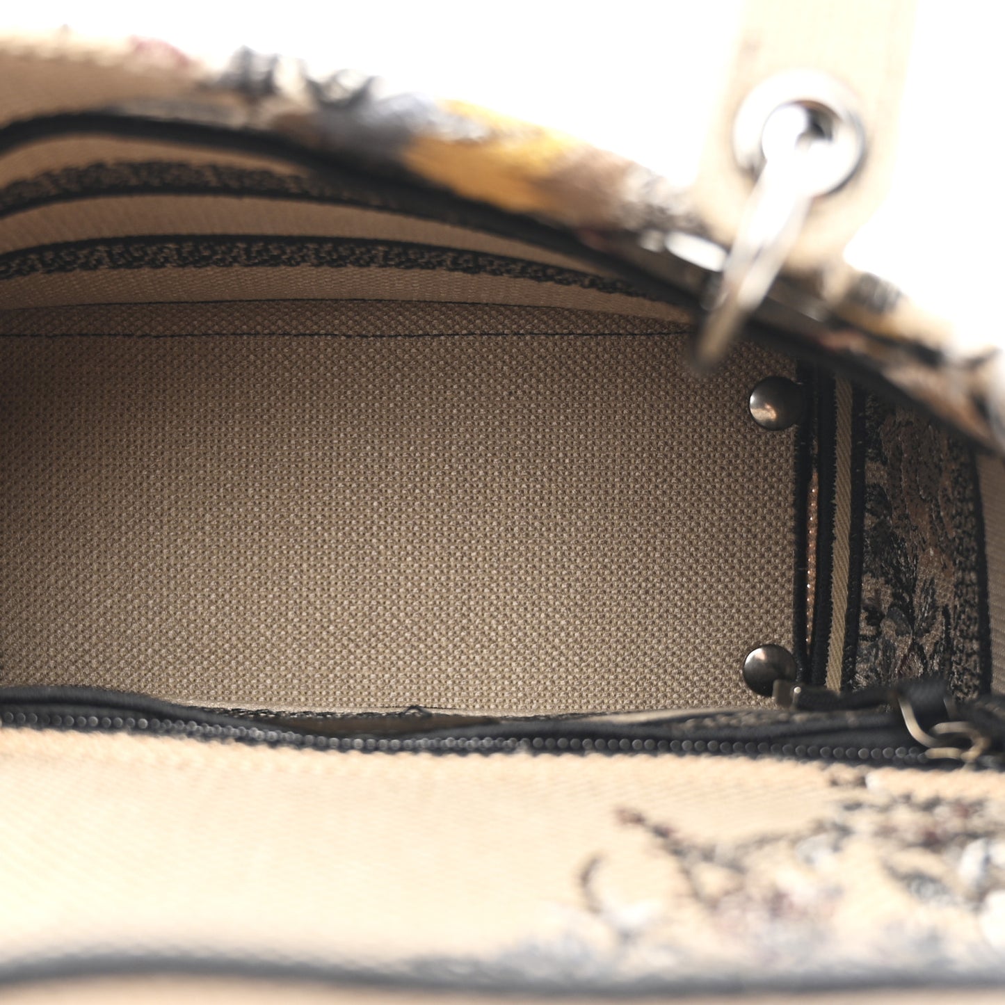 Canvas Embroidered Jardin D'Hiver Medium Lady D-Lite Beige Multicolor