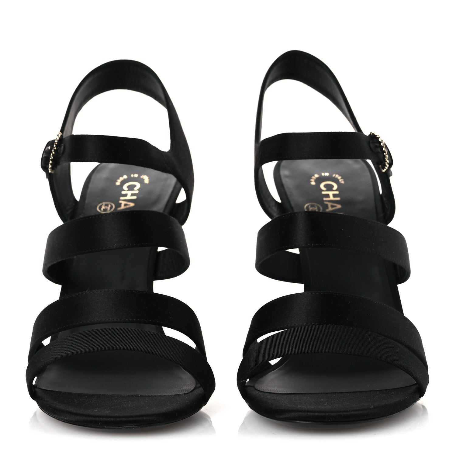 Chanel Kid Suede Pearl Sandals 42 Black 3 of 12