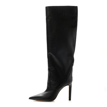 Jimmy Choo Calfskin Knee High Mavis 100 Boots 40.5 Black 1 of 15