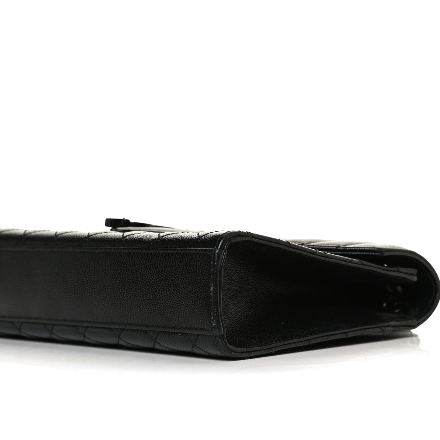 Grain De Poudre Textured Mixed Matelasse Triquilt Medium Monogram Satchel Black