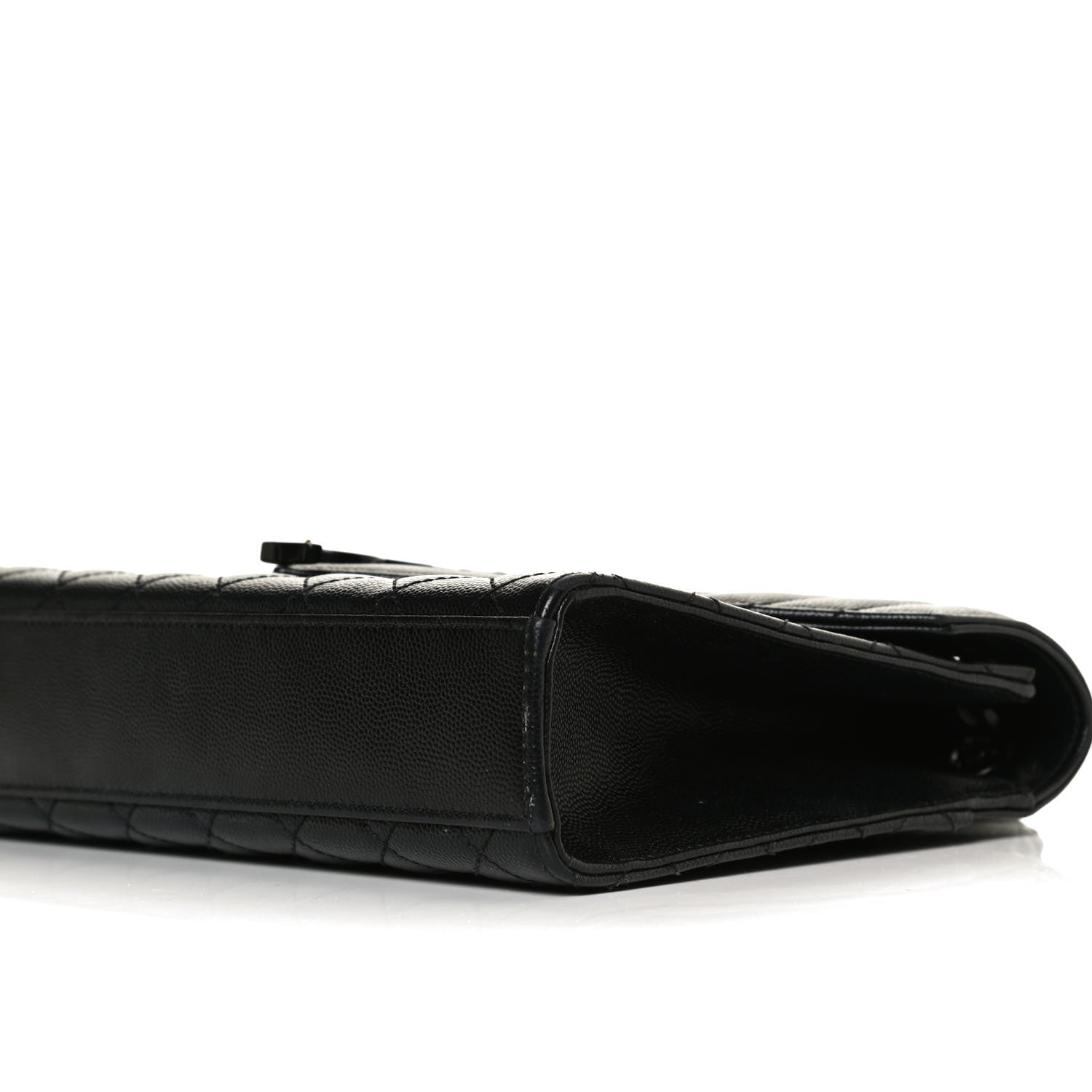 Saint Laurent Grain De Poudre Textured Mixed Matelasse Triquilt Medium Monogram Satchel Black 10 of 13