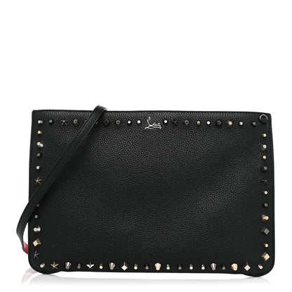 Christian Louboutin Calfskin Empire Trashmix Spike Loubiclutch Clutch Black 1 of 13