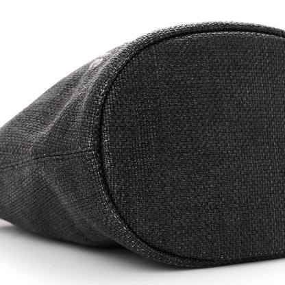 Chanel Lurex Canvas Deauville Drawstring Bag Navy Blue Gold 9 of 10