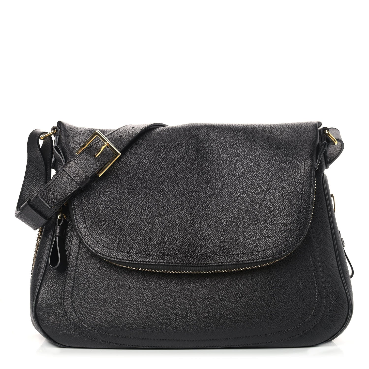 Tom Ford Grained Calfskin Large Jennifer Crossbody Bag Black 1 of 11