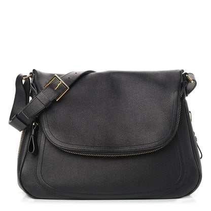 Tom Ford Grained Calfskin Large Jennifer Crossbody Bag Black 1 of 11