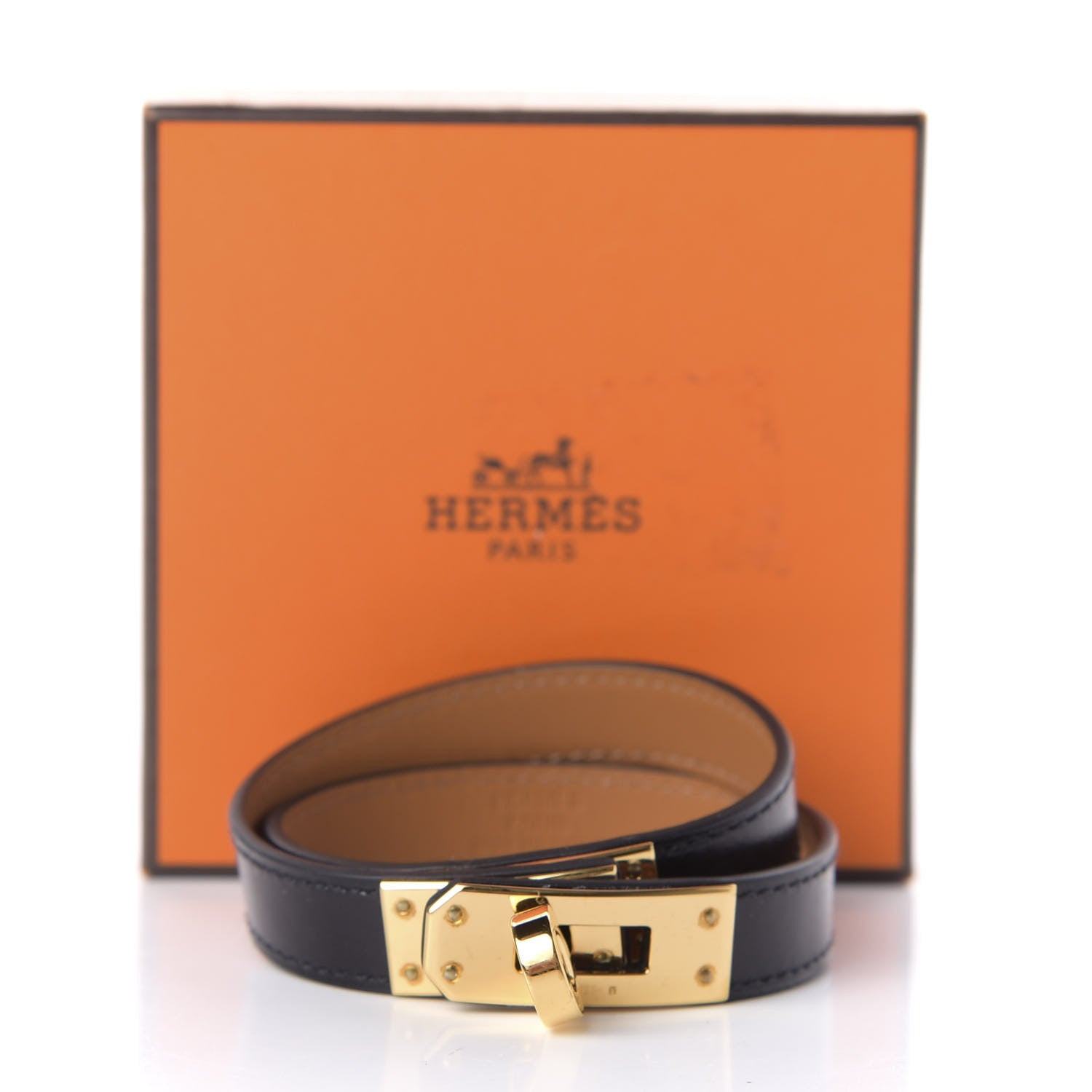 Hermes Box Kelly Double Tour Bracelet M Black 6 of 6