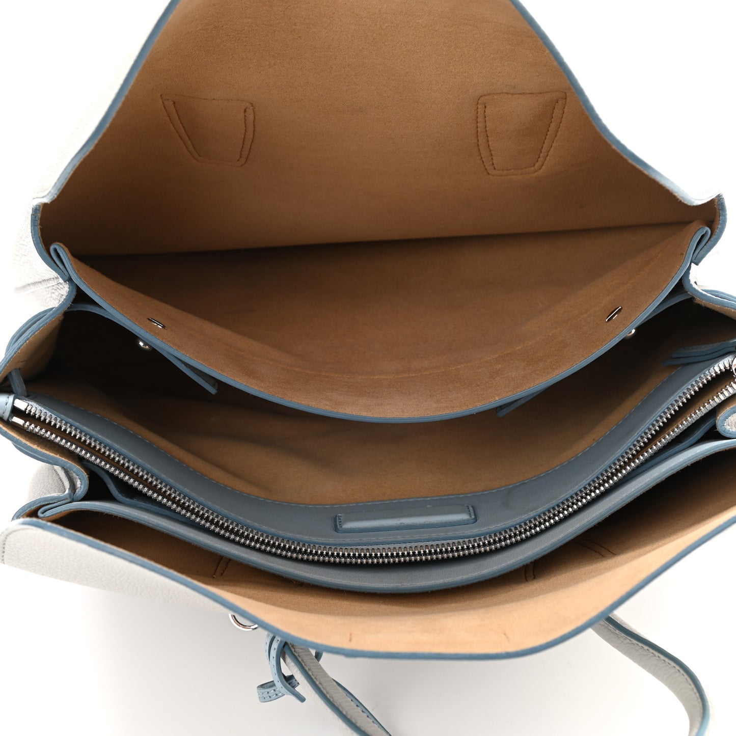 Grained Calfskin Large Milla Tote Whisper Grey