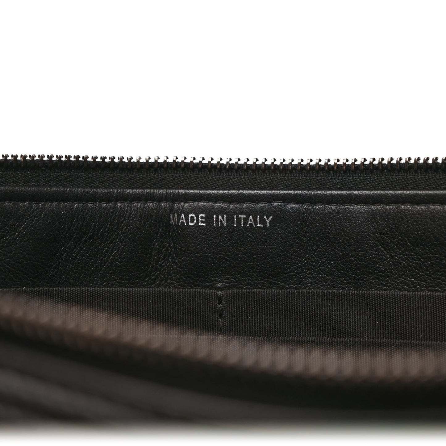 Calfskin Quilted Small Zipped Boy Pouch Black