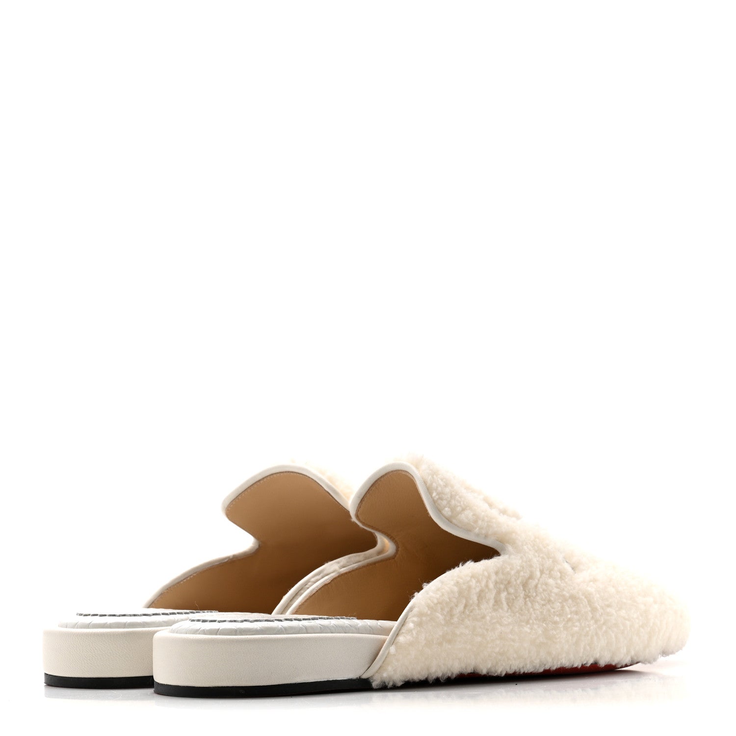 Christian Louboutin Shearling Womens Coolito Donna Loafer Mules 40.5 White 5 of 9
