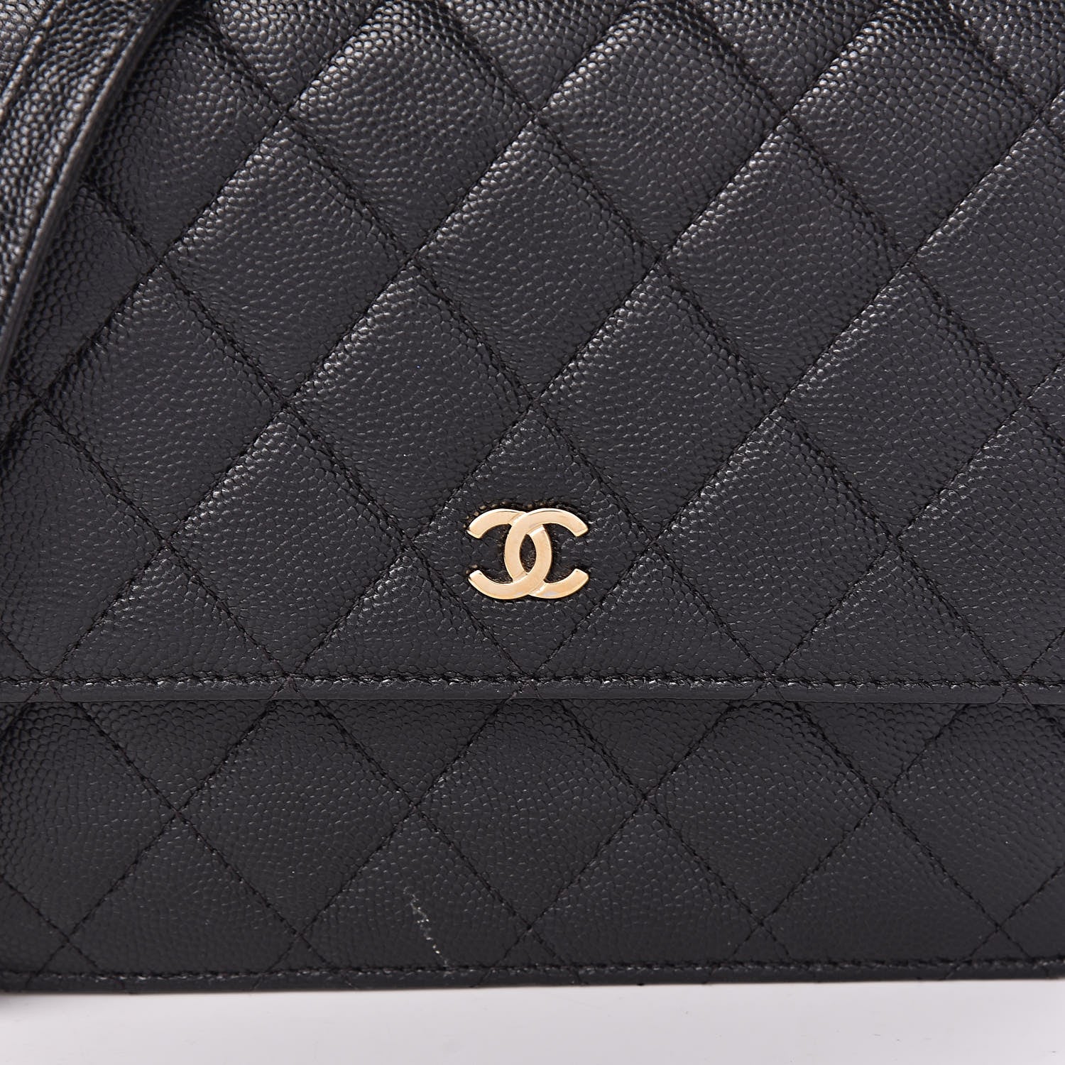 Chanel Caviar Quilted Square Wallet On Chain WOC Black 11 of 14