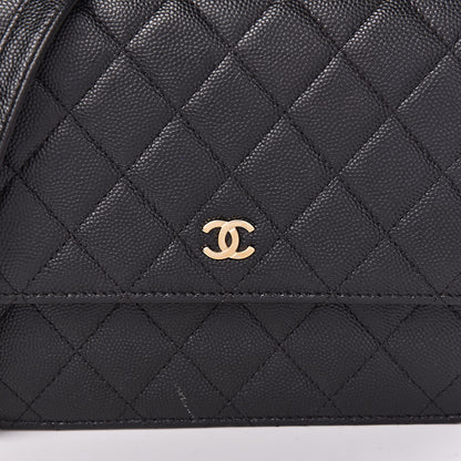 Chanel Caviar Quilted Square Wallet On Chain WOC Black 11 of 14