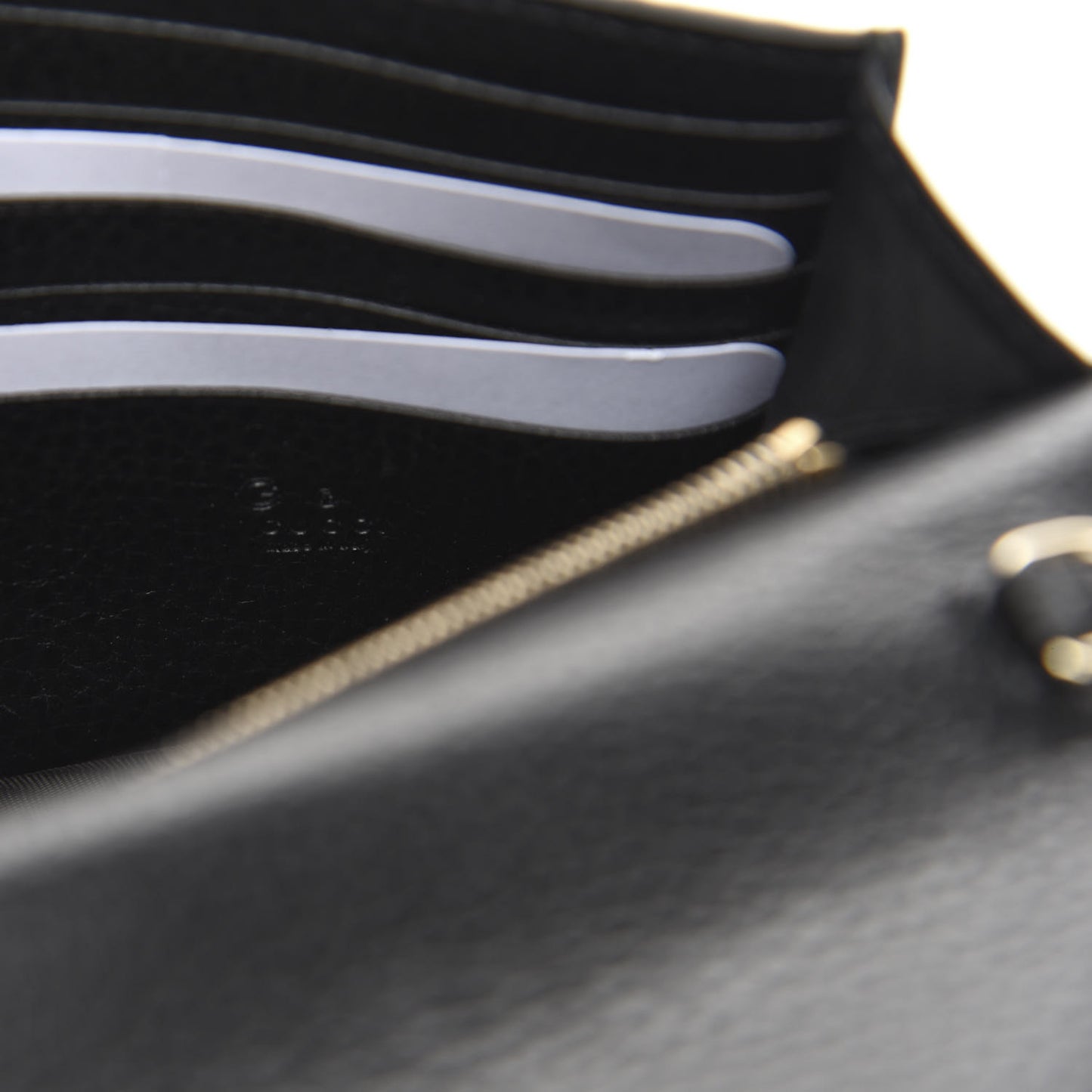 Dollar Calfskin Medium Betty Chain Wallet Black