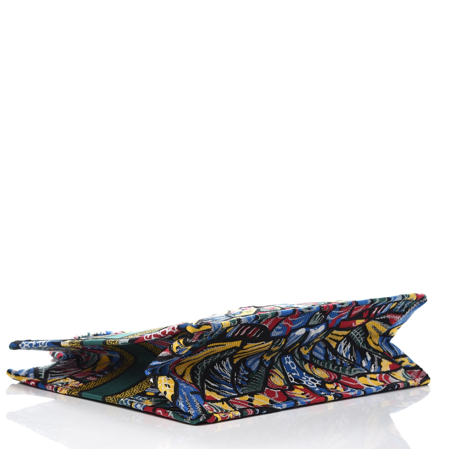 Canvas Embroidered Butterfly Book Tote Black Multicolor