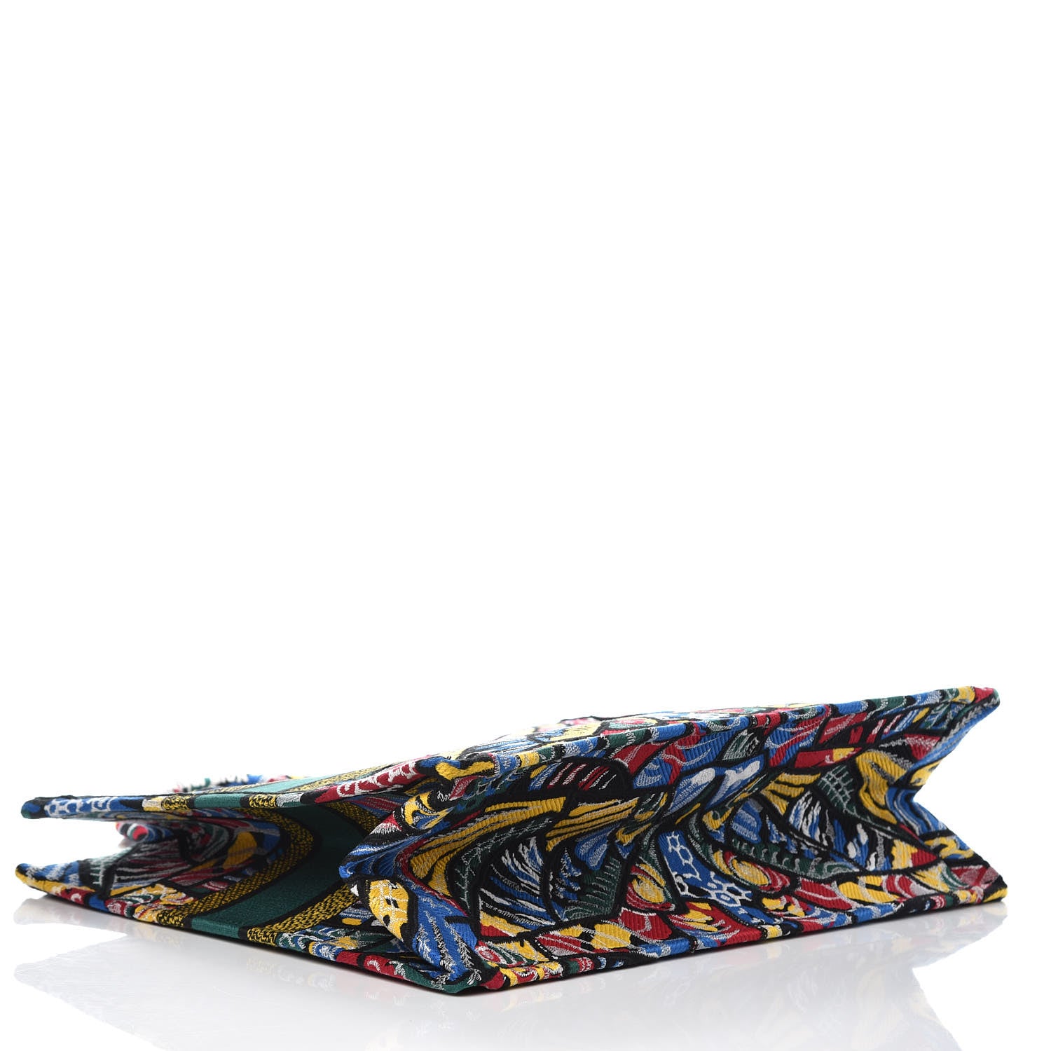 Christian Dior Canvas Embroidered Butterfly Book Tote Black Multicolor 4 of 8