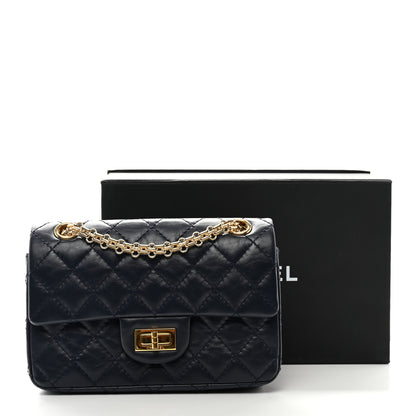 Chanel Aged Calfskin Quilted 2.55 Reissue Mini Flap Navy 10 of 10
