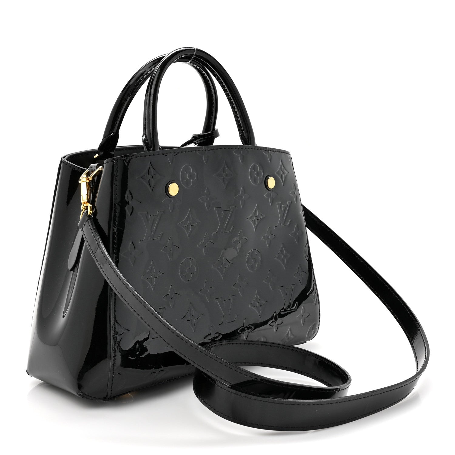 Louis Vuitton Vernis Montaigne BB Black 2 of 8