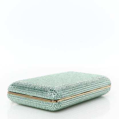 Jimmy Choo Satin Crystal Clemmie Clutch Smoke Green 4 of 10
