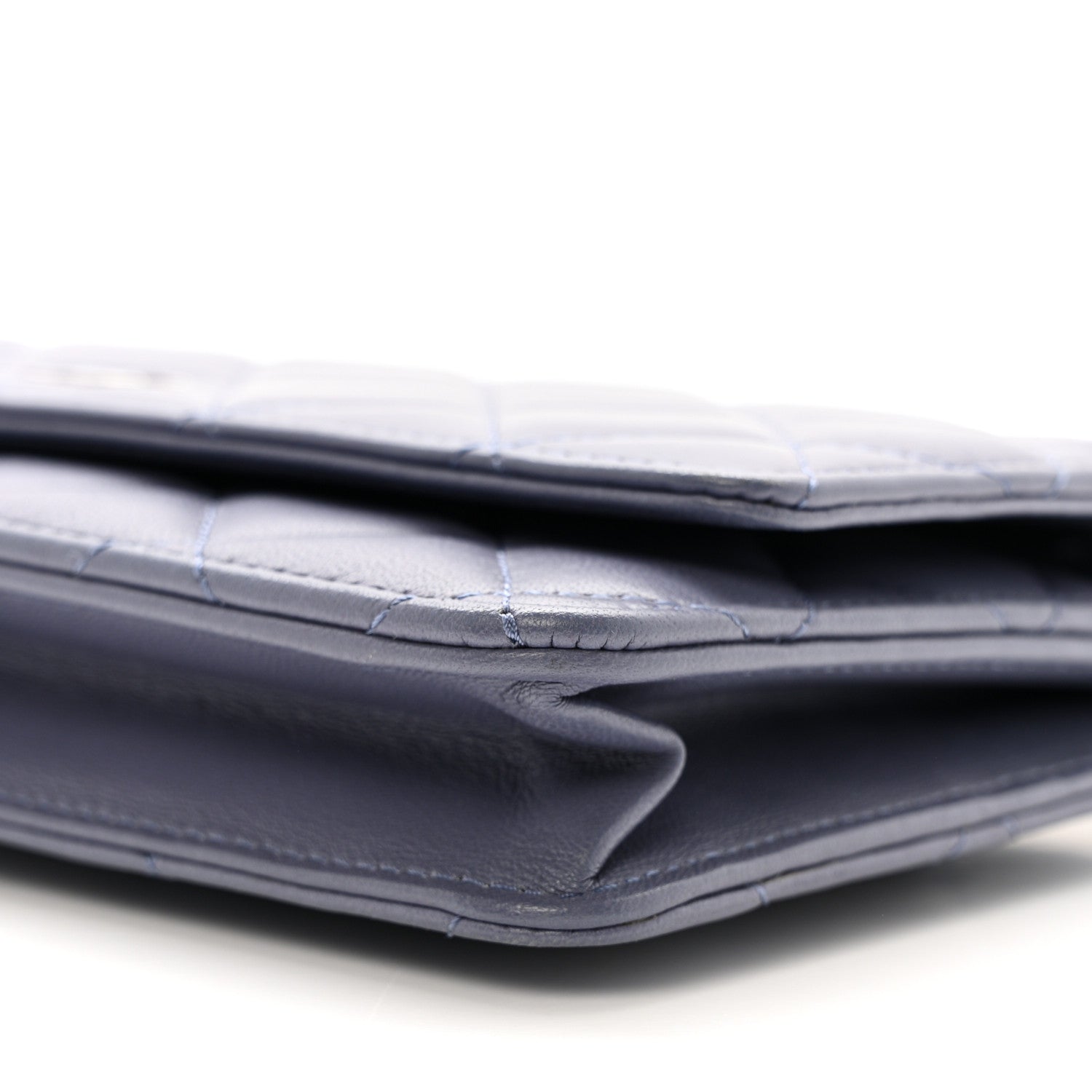 Chanel Lambskin Quilted Wallet On Chain WOC Dark Blue 11 of 12