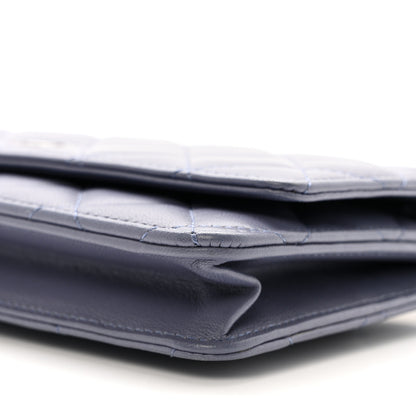 Chanel Lambskin Quilted Wallet On Chain WOC Dark Blue 11 of 12